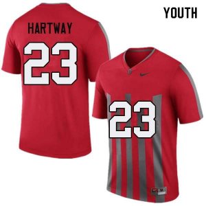 NCAA Ohio State Buckeyes Youth #23 Michael Hartway Throwback Nike Football College Jersey LHW7445AJ